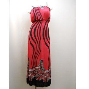 Women's Maxi Halter Dress Spaghetti Strap Full-Length Fushsia Size M **NWT